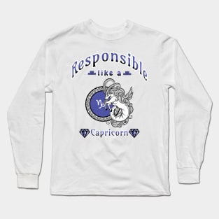 Zodiac attributes: Capricorn white Long Sleeve T-Shirt